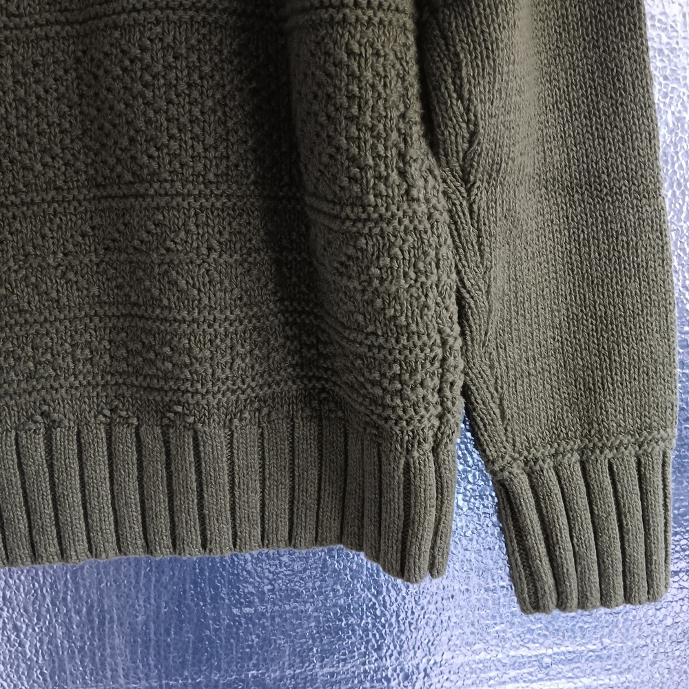 Polo Ralph Lauren Sweater Mens L Olive New Linen Cotton Blend Chunky Knit $398 - Picture 9 of 11